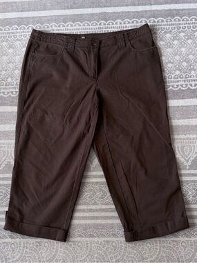 Liz Claiborne Capris Brown. Size - 16